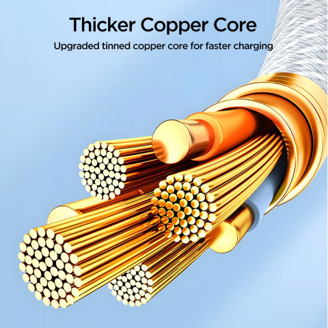 
„Ben“ serijos USB-C 60W 1m laidas – baltas
