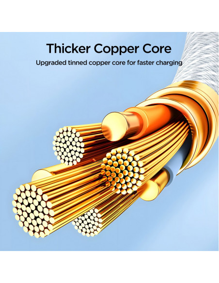 
„Ben“ serijos USB-C 60W 1m laidas – baltas
