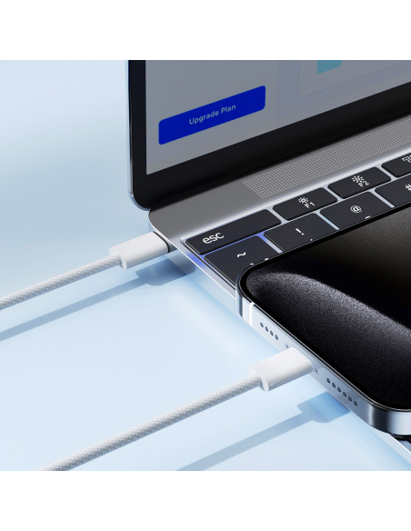 
„Ben“ serijos USB-C 60W 1m laidas – baltas
