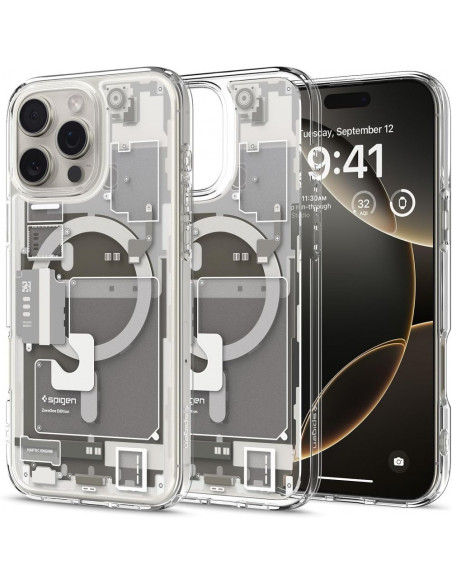 
„iPhone 16 Pro Max Ultra Hybrid Mag“ dėklas su „MagSafe Zero One“ – titano spalvos
