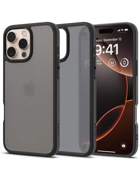 
„iPhone 16 Pro Max Ultra Hybrid“ dėklas – juodas
