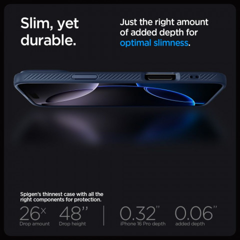 
„iPhone 16 Pro Max“ skysto oro dėklas – mėlynas
