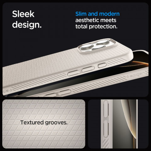 
„iPhone 16 Pro Max“ dėklas su skystu oru – titano spalvos
