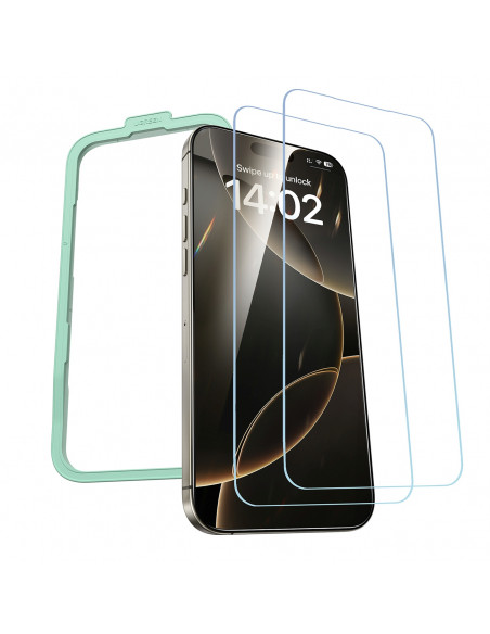 
Grūdintas stiklas su tvirtinimo rėmeliu, skirtas „iPhone 16 Pro Max“ - 2 vnt.
