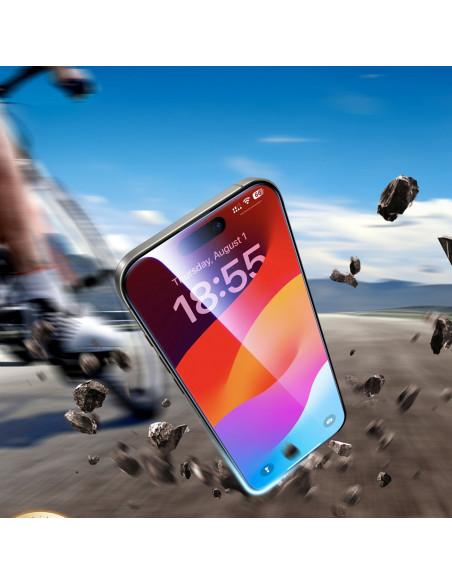 
Grūdintas stiklas su tvirtinimo rėmeliu, skirtas „iPhone 16 Pro Max“ - 2 vnt.
