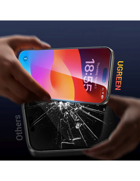 
Grūdintas stiklas su tvirtinimo rėmeliu, skirtas „iPhone 16 Pro Max“ - 2 vnt.
