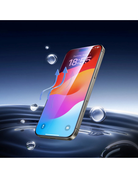 
Grūdintas stiklas su tvirtinimo rėmeliu, skirtas „iPhone 16 Pro Max“ - 2 vnt.
