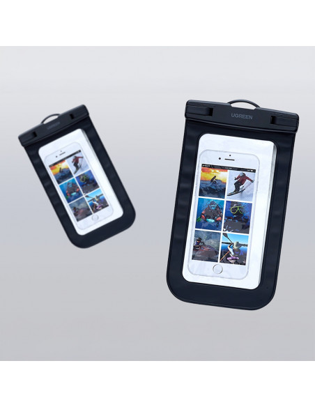 
Vandeniui atsparus mobiliojo telefono ar išmaniojo telefono dėklas su IPX8 apsauga – juodas
