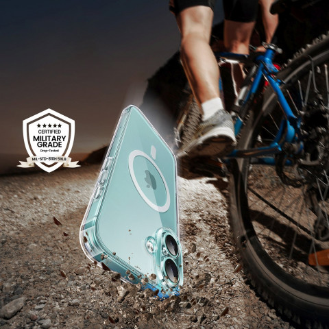 
Elegantiškas skaidrus magnetinis dėklas „iPhone 16 Plus“ su „MagSafe“ – permatomas
