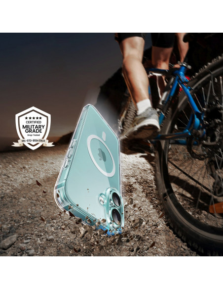 
Elegantiškas skaidrus magnetinis dėklas „iPhone 16 Plus“ su „MagSafe“ – permatomas
