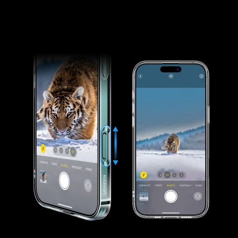 
Elegantiškas skaidrus magnetinis dėklas „iPhone 16 Plus“ su „MagSafe“ – permatomas
