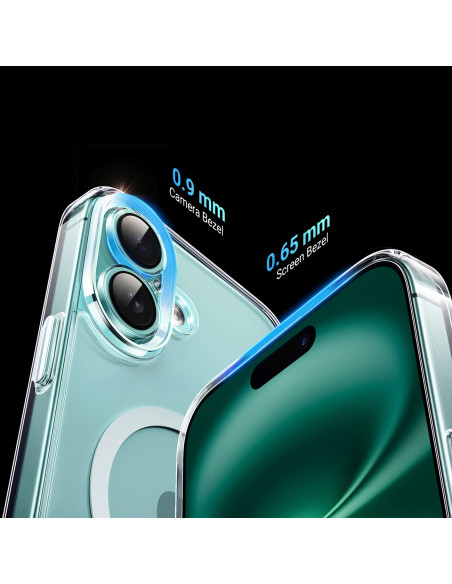 
Elegantiškas skaidrus magnetinis dėklas „iPhone 16 Plus“ su „MagSafe“ – permatomas
