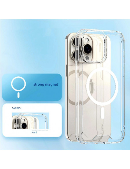 
„Samsung Galaxy S25“ skaidrus kampinis dėklas „MagSafe“ apsauginis dėklas – permatomas
