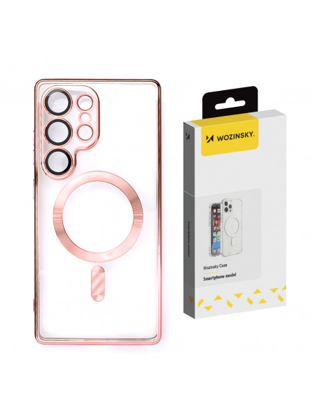 
„Samsung Galaxy S25“ galvanizuoto dangalo dėklas su „Magsafe“ – rožinis
