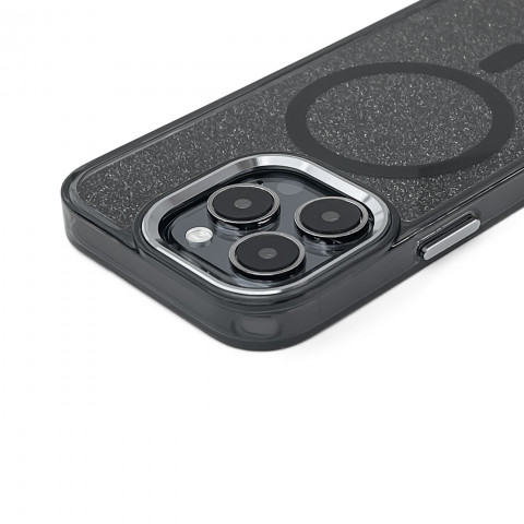 
„Samsung Galaxy S24 FE“ blizgučių dėklas „MagSafe“ apsauginis dėklas – juodas su blizgučiais
