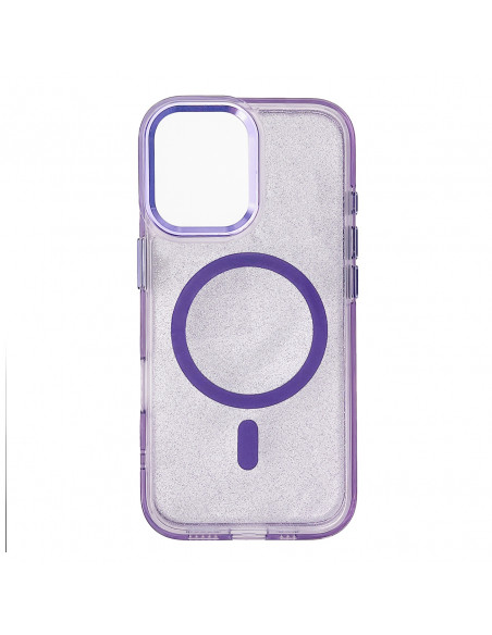 
„Samsung Galaxy S24 FE“ blizgučių dėklas „MagSafe“ apsauginis dėklas – violetinis su blizgučiais
