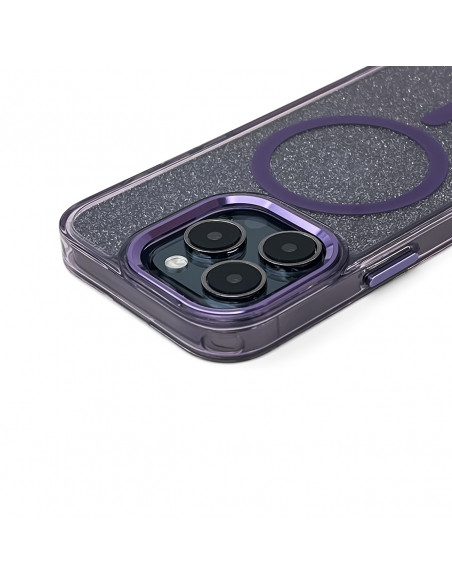 
„Samsung Galaxy S24 FE“ blizgučių dėklas „MagSafe“ apsauginis dėklas – violetinis su blizgučiais
