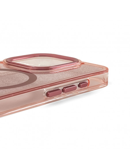 
„Samsung Galaxy S24 FE“ blizgučių dėklas „Mag Safe“ – rožinis su blizgučiais
