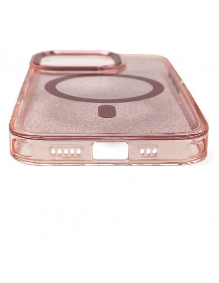 
„Samsung Galaxy S24 FE“ blizgučių dėklas „Mag Safe“ – rožinis su blizgučiais
