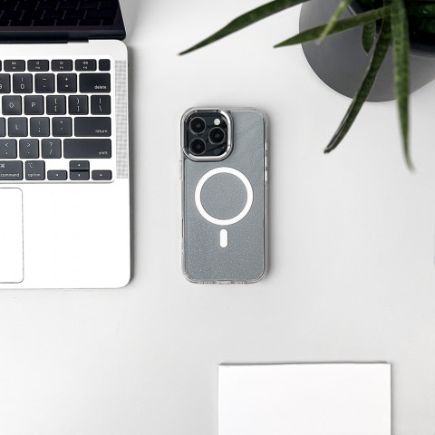 
Apsauginis dėklas, skirtas „Samsung Galaxy S24 FE Glitter Case Mag Safe“ – skaidrus su blizgučiais
