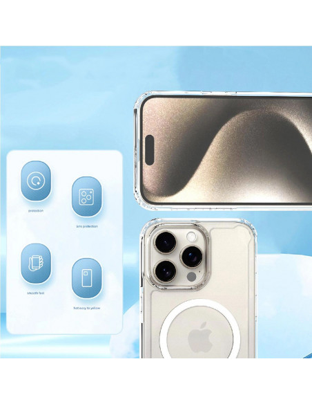 
„Samsung Galaxy S24 FE“ skaidrus kampinis dėklas „MagSafe“ – permatomas
