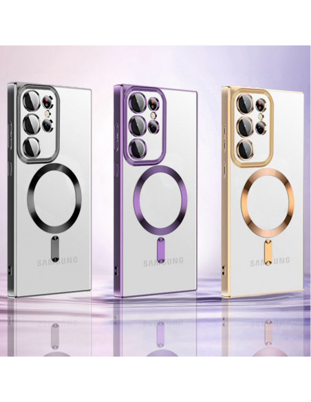 
Samsung Galaxy S24 FE galvanizuoto danga padengtas Magsafe dėklas – rožinis
