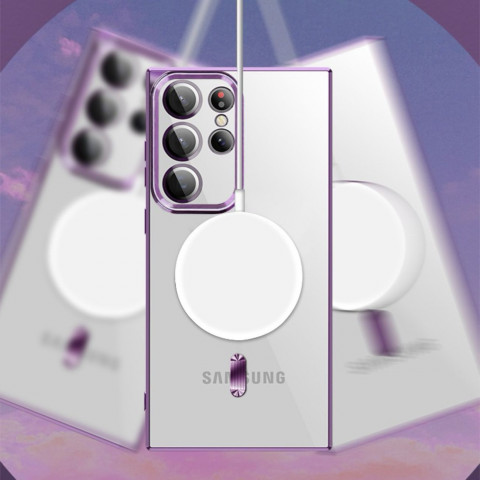 
Samsung Galaxy S24 FE galvanizuoto danga padengtas Magsafe dėklas – rožinis
