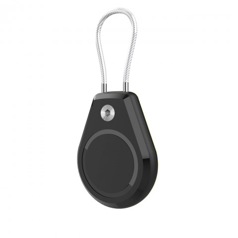 
Vandeniui atsparus dėklas, skirtas „Apple AirTag“ su plieniniu laidu – juodas
