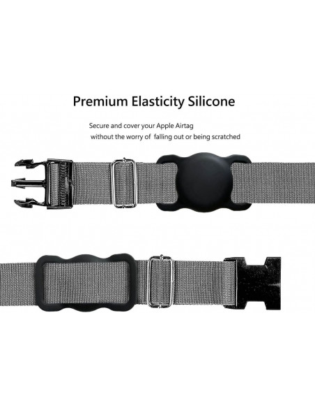 
„Apple AirTag“ silikoninis dėklas šuns ar katės antkakliui – juodas
