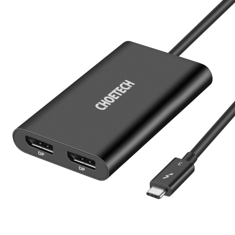 Adapterio skirstytuvas USB Type C Thunderbolt 3 juodas