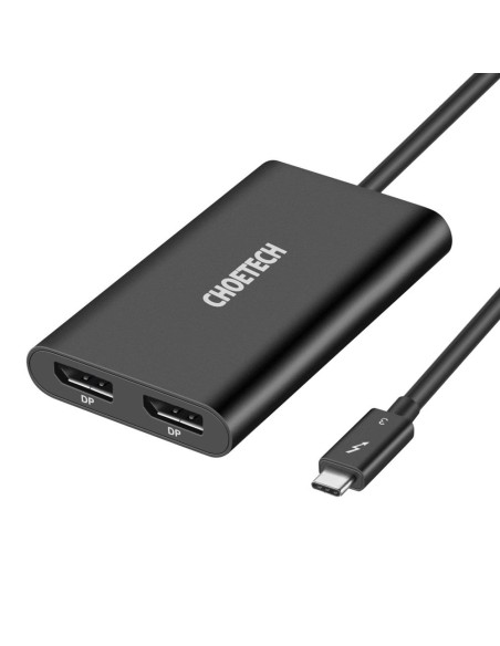Adapterio skirstytuvas USB Type C Thunderbolt 3 juodas Adapterio skirstytuvas USB Type C Thunderbolt 3 juodas