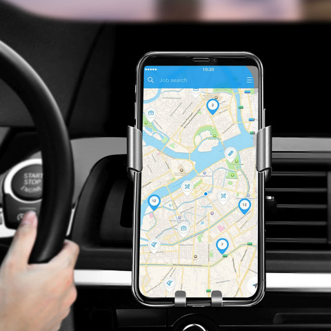 
„Gravity“ automobilio laikiklis išmaniajam telefonui ant ventiliacijos angos – juodas
