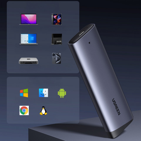 
M.2 NVMe PCIe SSD korpusas - sidabrinis
