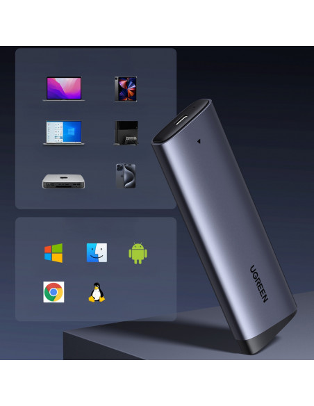 
M.2 NVMe PCIe SSD korpusas - sidabrinis
