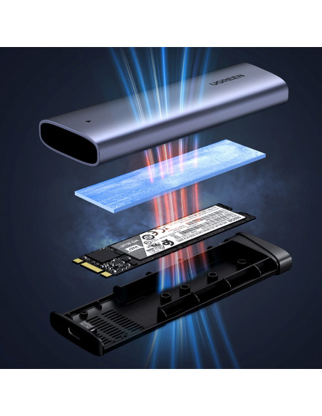 
M.2 NVMe PCIe SSD korpusas - sidabrinis
