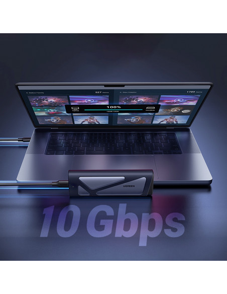 
M.2 NVMe/ SATA SSD korpusas - sidabrinis
