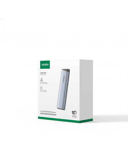 
M.2 NVMe/ SATA SSD korpusas - sidabrinis
