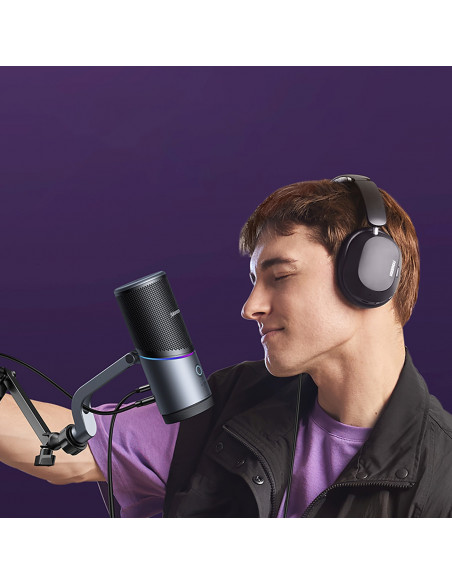 
USB-A RGB LED stalo stovas mikrofonui - sidabrinis
