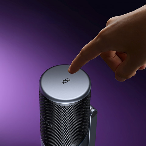 
USB-A RGB LED stalo stovas mikrofonui - sidabrinis
