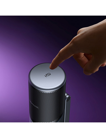 
USB-A RGB LED stalo stovas mikrofonui - sidabrinis
