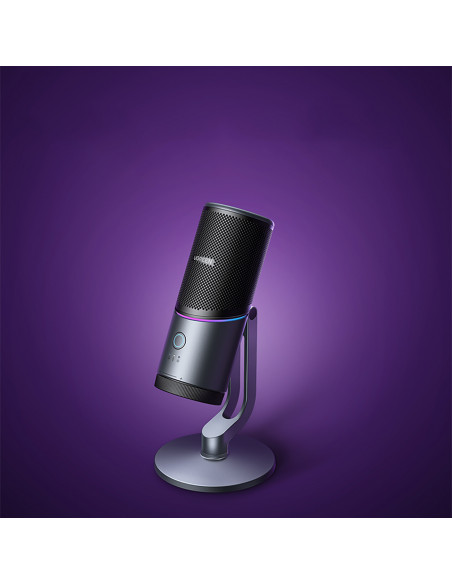 
USB-A RGB LED stalo stovas mikrofonui - sidabrinis
