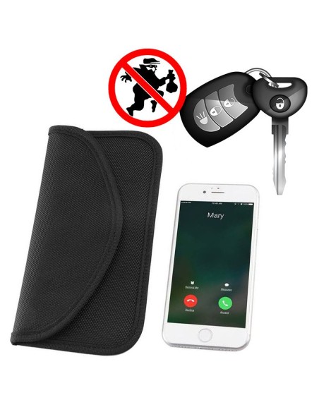 Apsaugos nuo vagystės dėklas automobilio raktams Faraday narvas 20x11cm juodas Apsaugos nuo vagystės dėklas automobilio raktams Faraday narvas 20x11cm juodas