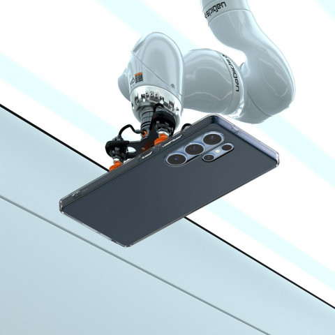 
„Samsung Galaxy S25 Ultra“ skystųjų kristalų dėklas – pusiau permatomas
