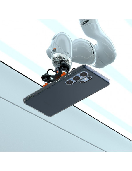 
„Samsung Galaxy S25 Ultra“ skystųjų kristalų dėklas – pusiau permatomas
