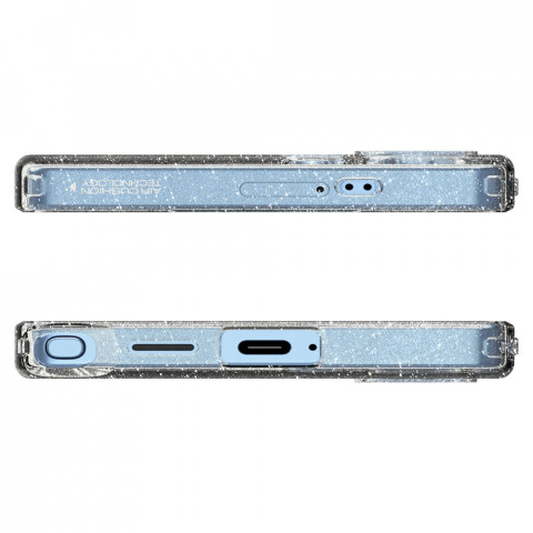 
„Samsung Galaxy S25 Ultra“ skystųjų kristalų dėklas – skaidrus ir blizgus
