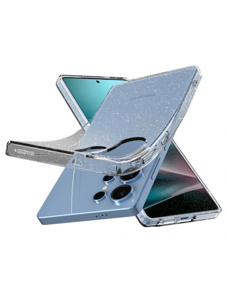 
„Samsung Galaxy S25 Ultra“ skystųjų kristalų dėklas – skaidrus ir blizgus
