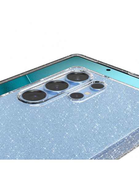 
„Samsung Galaxy S25 Ultra“ skystųjų kristalų dėklas – skaidrus ir blizgus
