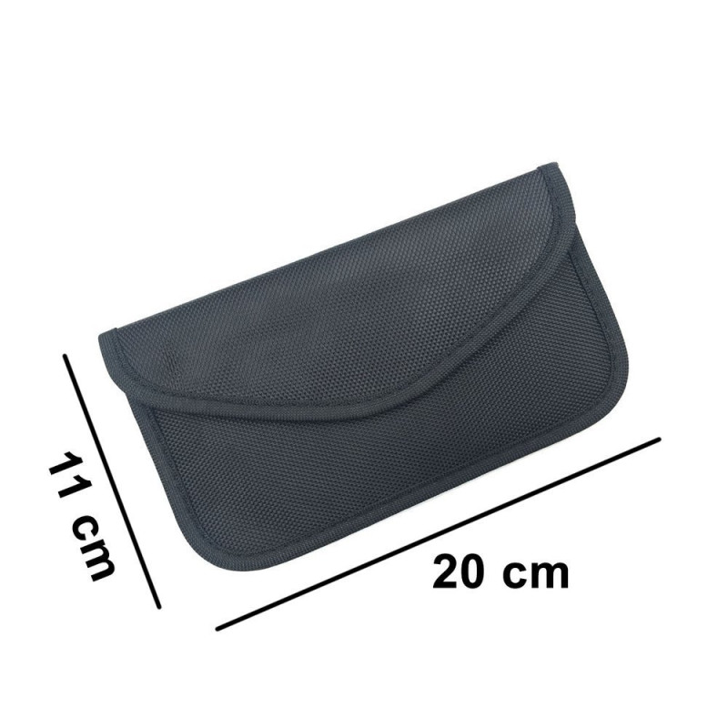 Apsaugos nuo vagystės dėklas automobilio raktams Faraday narvas 20x11cm juodas