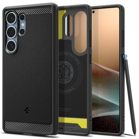 
„Samsung Galaxy S25 Ultra Rugged Armor Mag“ dėklas – juodas
