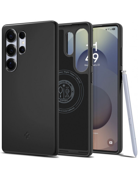 
Samsung Galaxy S25 Ultra Thin Fit Mag galinis dėklas - juodas
